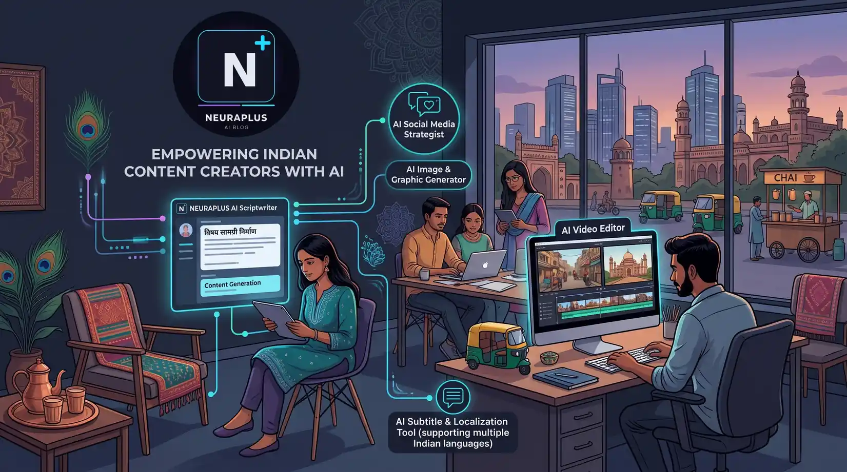 Comparison of AI content creation workflow before and after automation for Indian creators