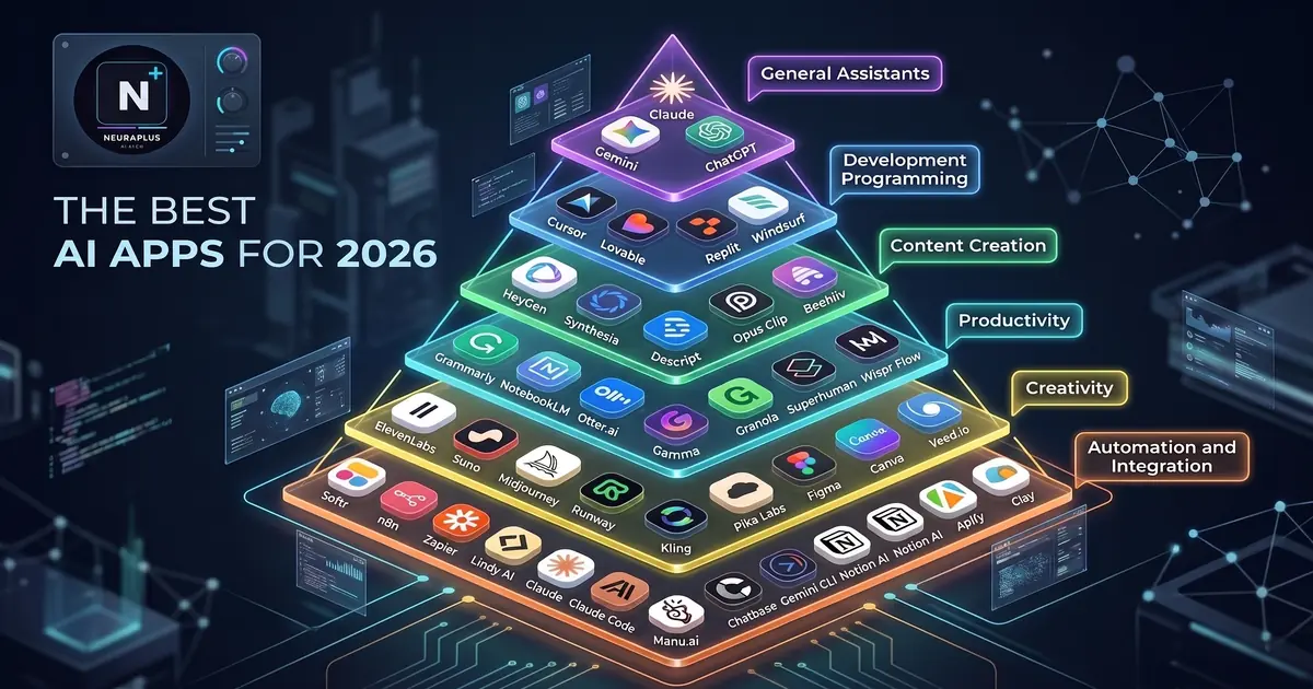 Smartphone displaying the best AI apps for Android in 2026 for productivity and content creation