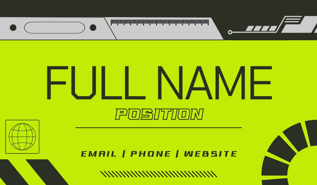 BrandCrowd neon green business card design example
