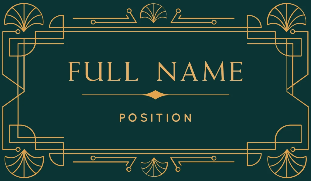 Design.com art deco style business card example