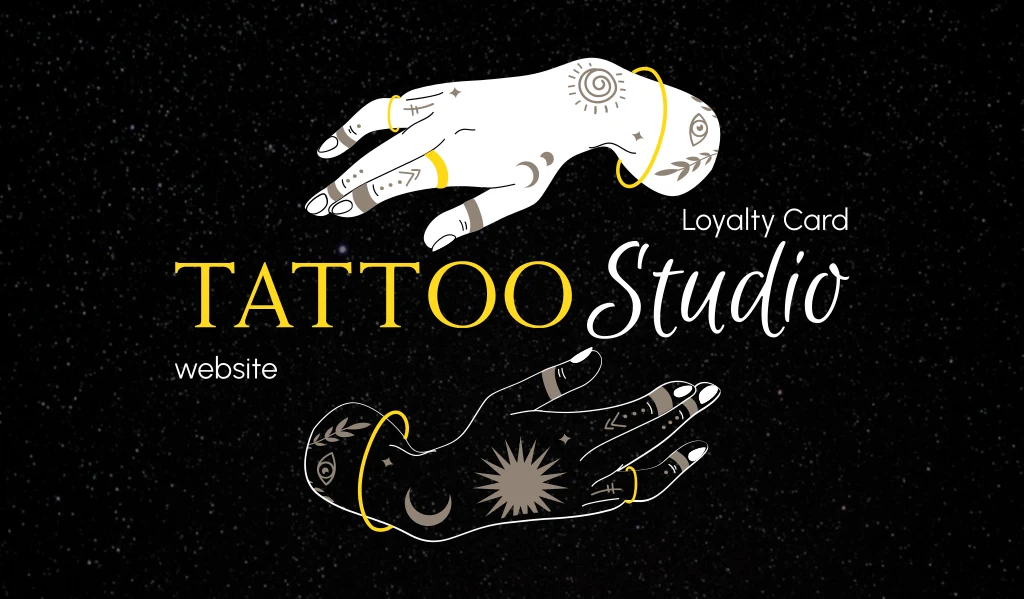 Design.com tattoo studio loyalty card example