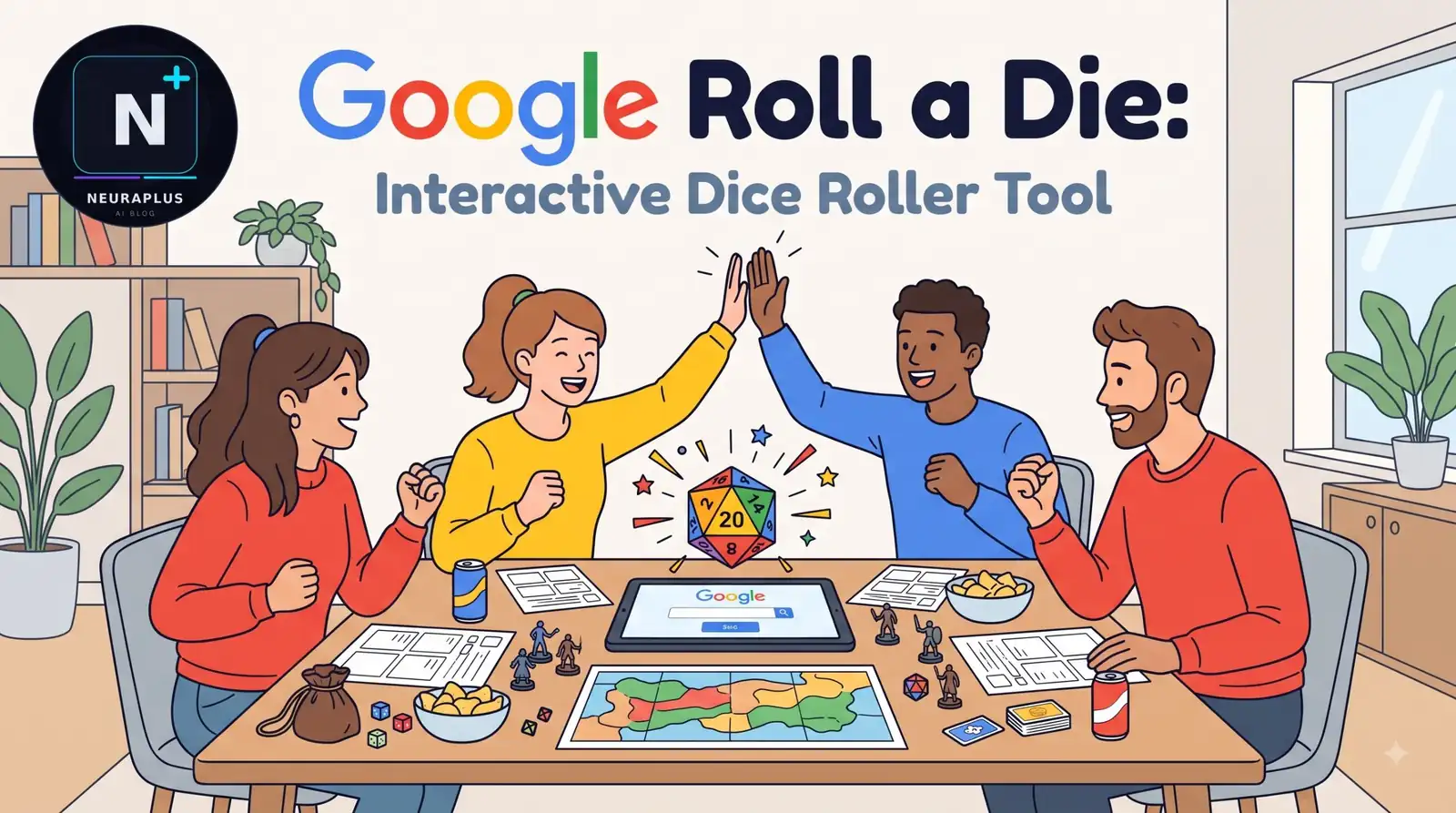 Google roll a dice widget showing a six-sided die on the search results page