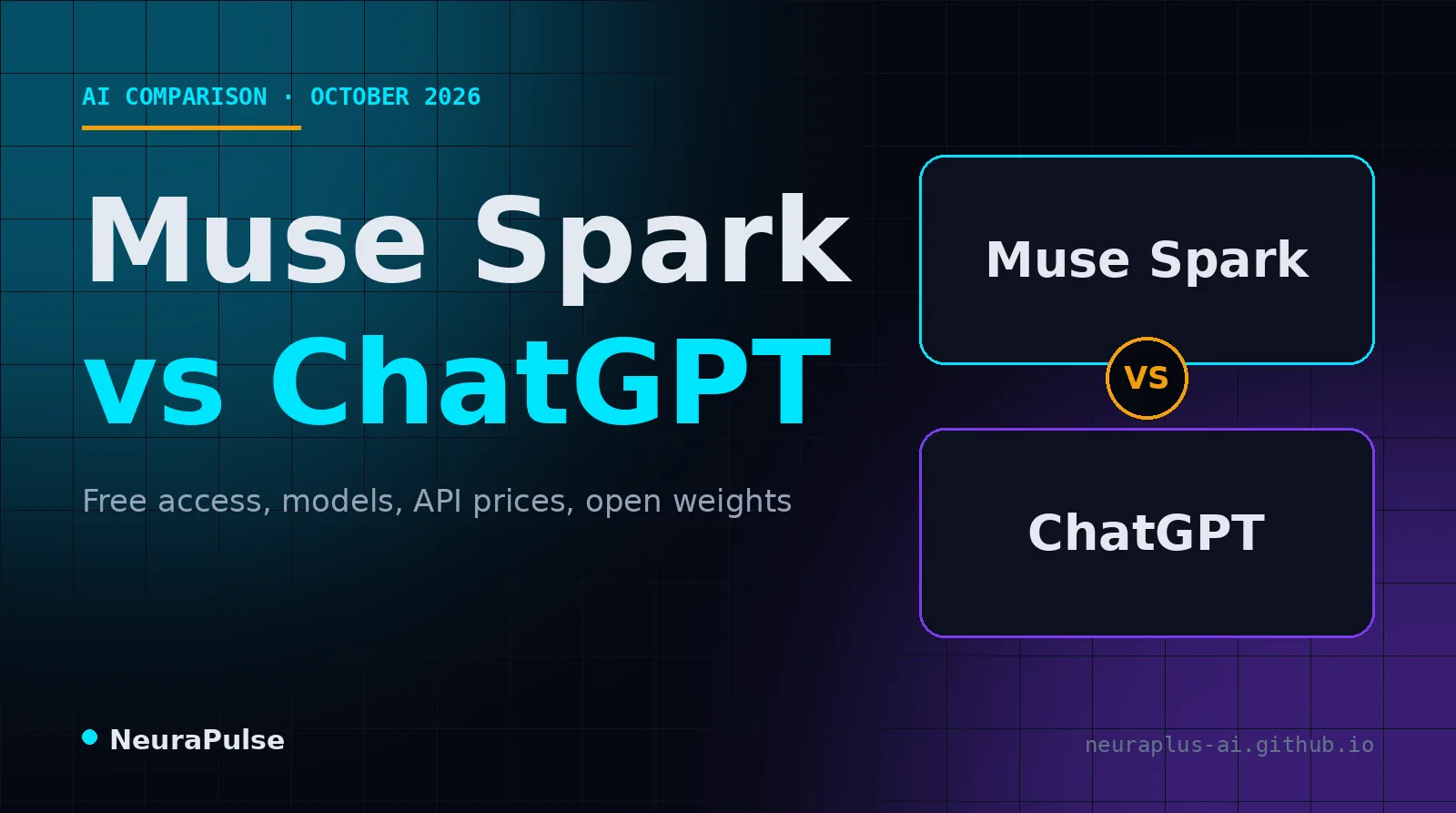 Muse Spark vs ChatGPT comparison graphic on a dark background